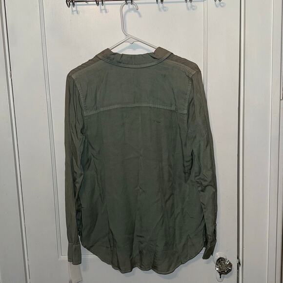 New Calvin Klein Jeans Women's Button Down Sage Acid Wash Shirt size M - Picture 6 of 8